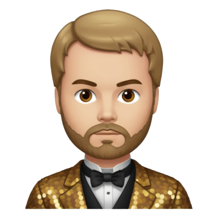 Paul Verlaine with dark blonde hair, bronze sequin outfit  sticker