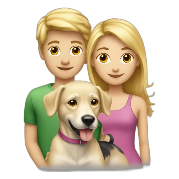 blond-hair-boy-and-girl-with-dog sticker