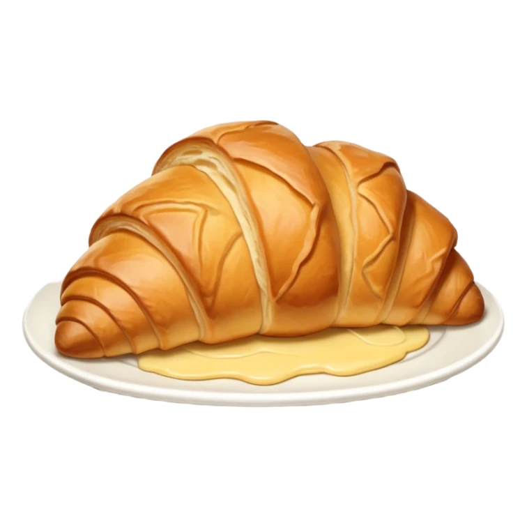 Croissant on the white plate sticker