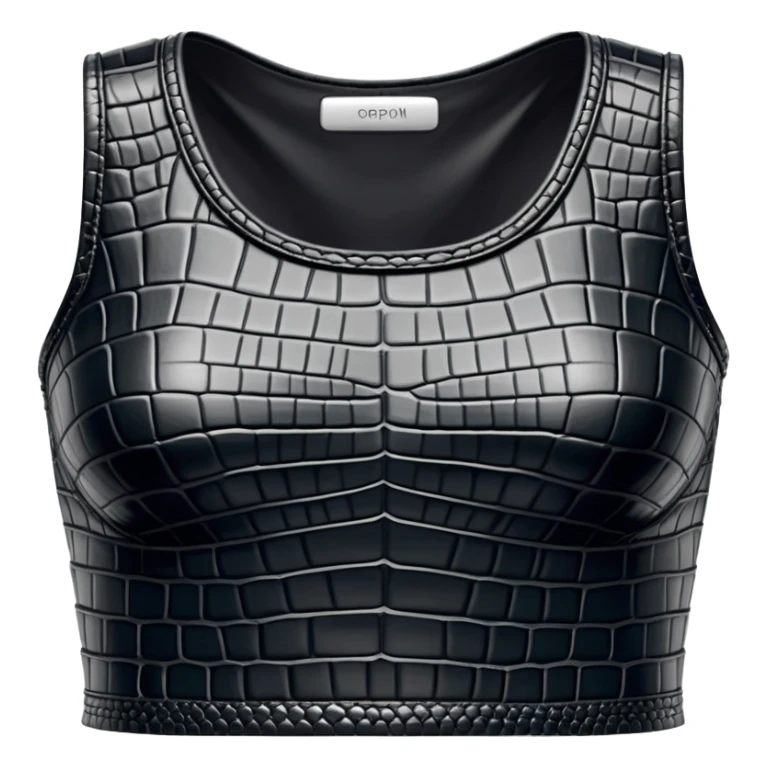 super realistic black crocodile leather crop top sticker