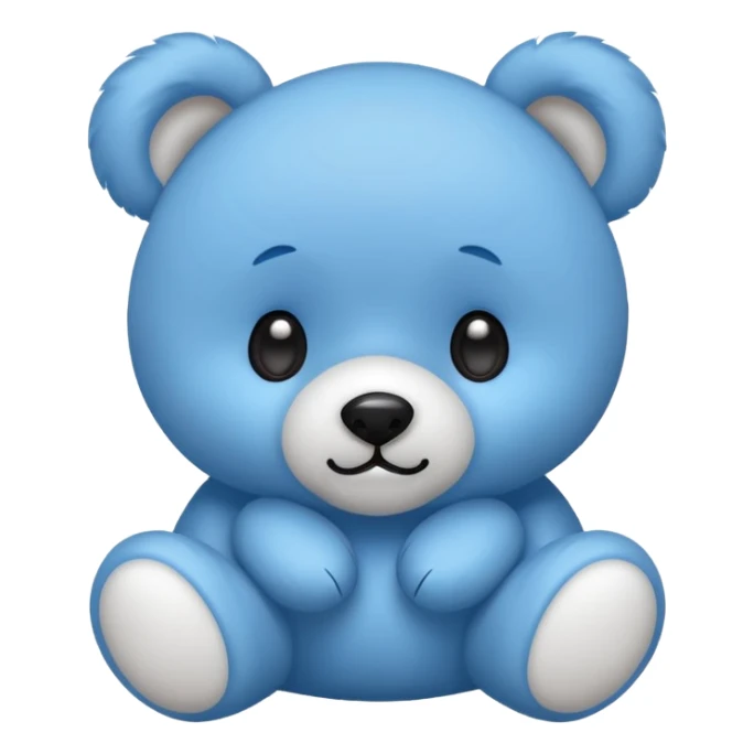 blue teddy bear rolling its eyes, playful, simple, suitable for emoji use sticker