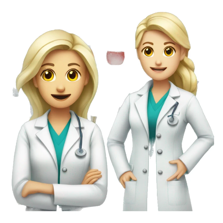 Chemist in lab next to blonde female doctor sticker