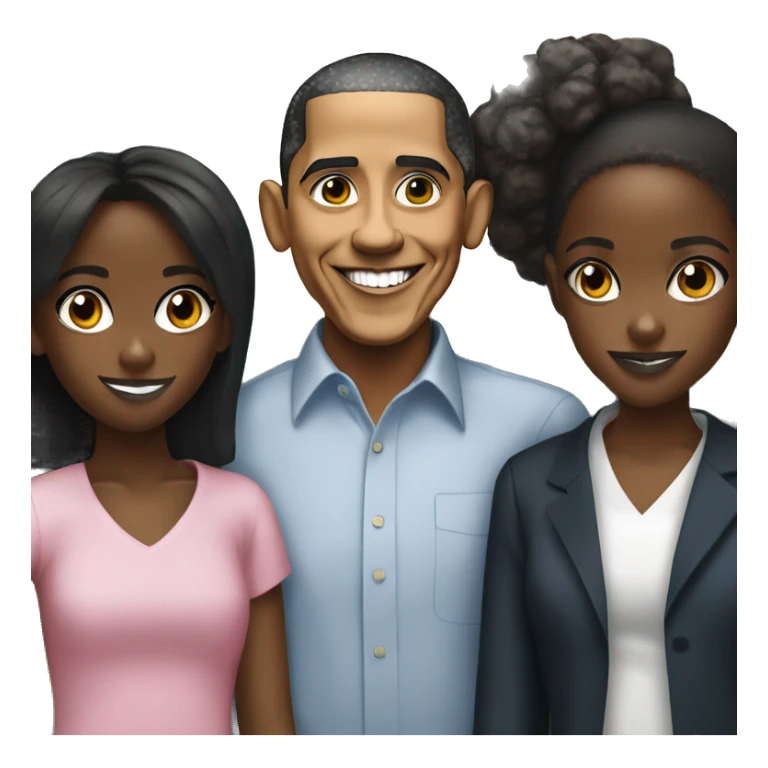 barack obama and two black girls  sticker
