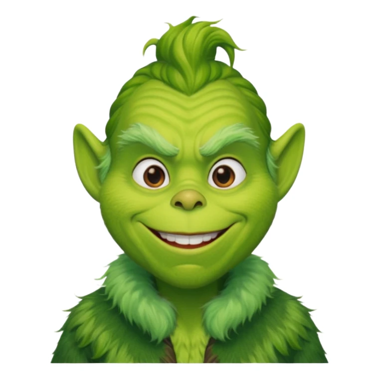 Grinch in green fur coat sticker