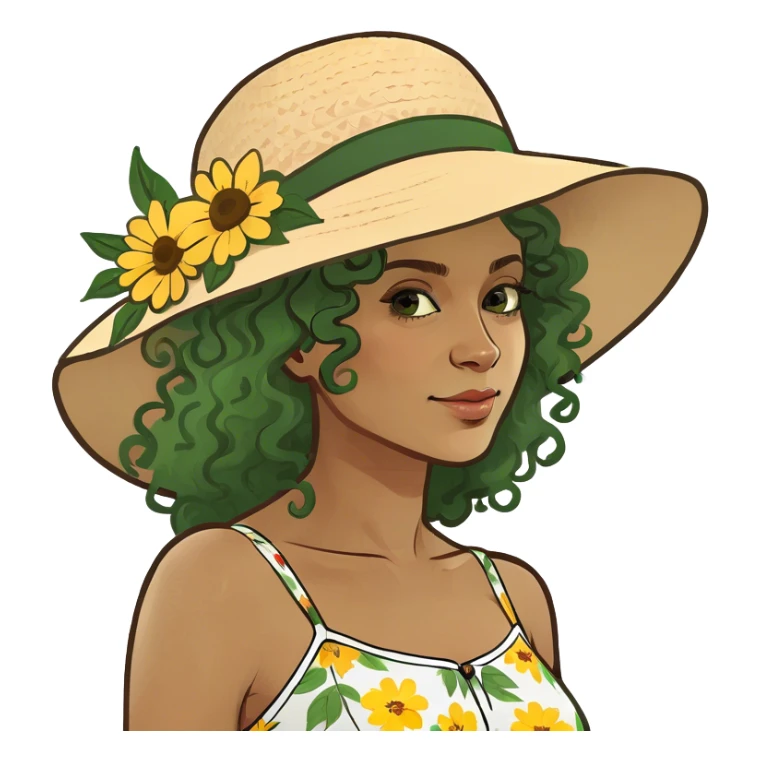 woman with curly hair sticker