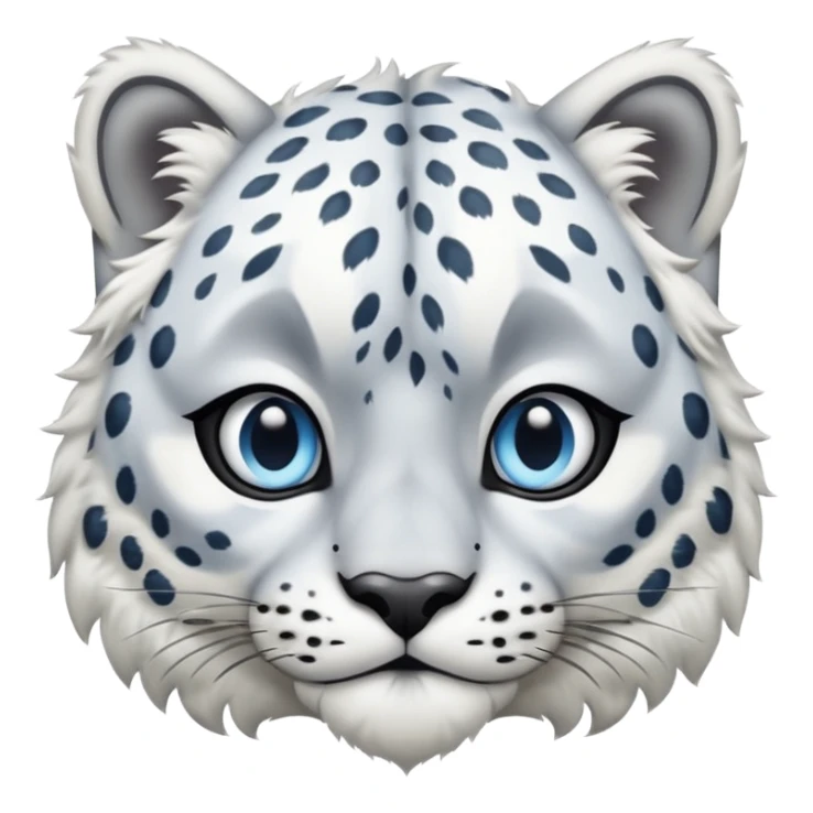 Deformed Snow leopard-Eyes are long and blue sticker