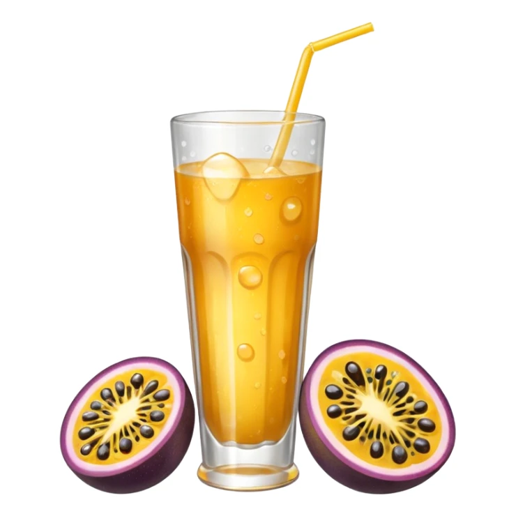passionfruit & mango soft drink in glass sticker