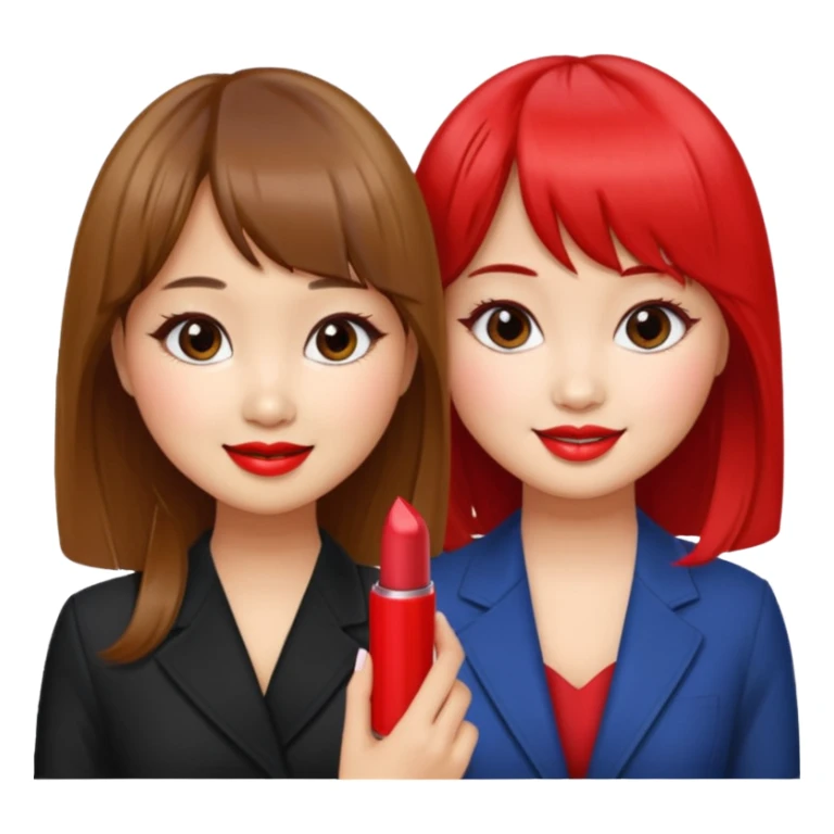 Brenda Song and Debby Ryan (straight bangs) smiling sticker