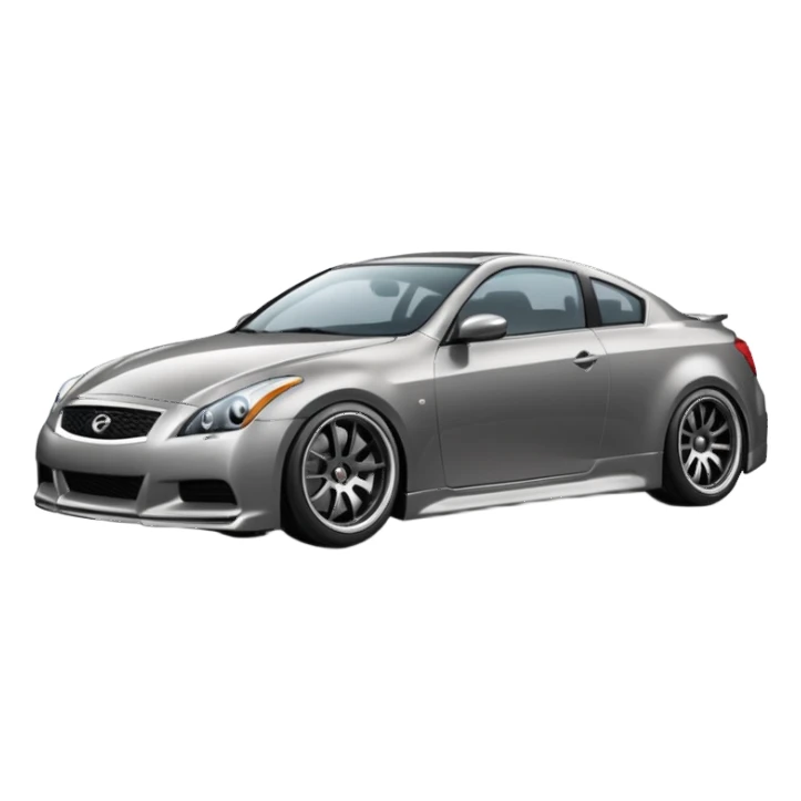 G37 coupe car lowered with dark mags are 10.5 darksliver car  sticker