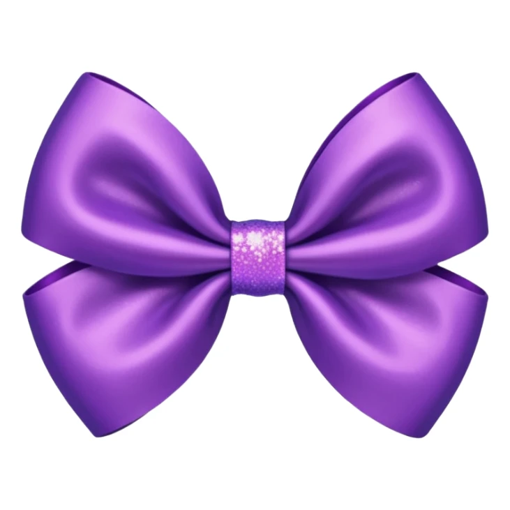 glitter purple and cian hair bow sticker