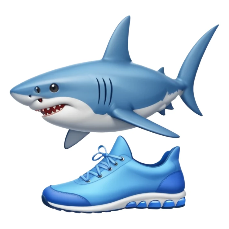 Shark with legs wearing blue shoes sticker