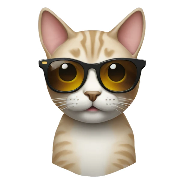 Cat with sunglasses eat gofri sticker