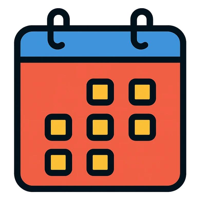 calendar icon, professional modern style, clean lines, suitable for business use sticker