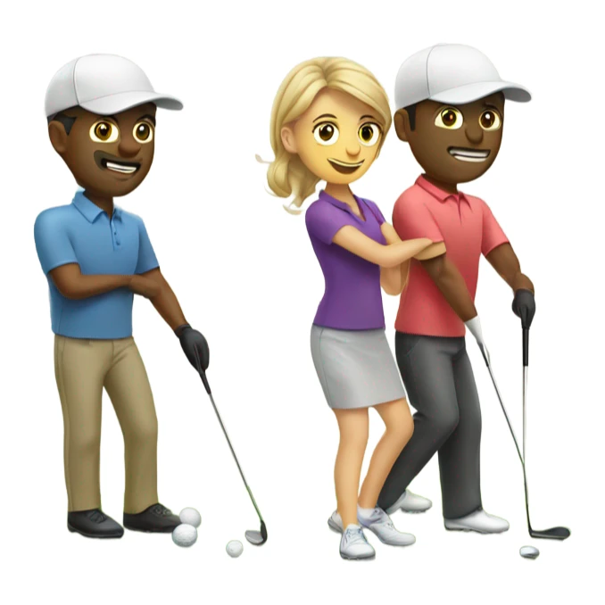 Husband and wife golfing team sticker