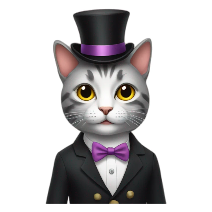 cat dressed up for a night on the town sticker