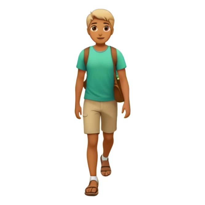 someone walking IN THE GARDEN on a path with flower and plants around him(keep the background) sticker