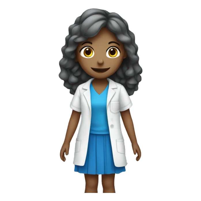 Girl doing science wearing a blue layered dress sticker