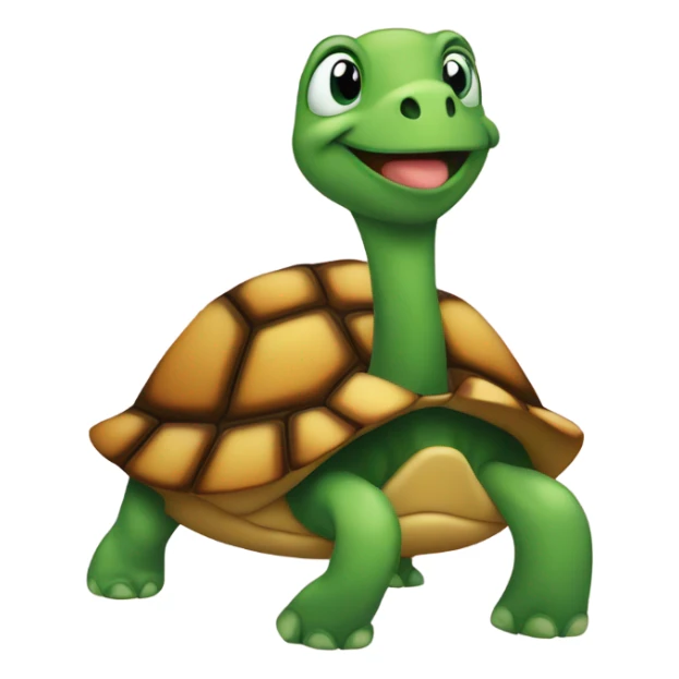 Turtle with heart shaped emoji eyes sticker