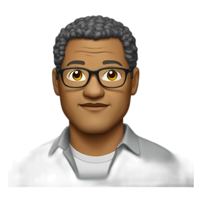 laurence-fishburne cartoon wearing shirt sticker