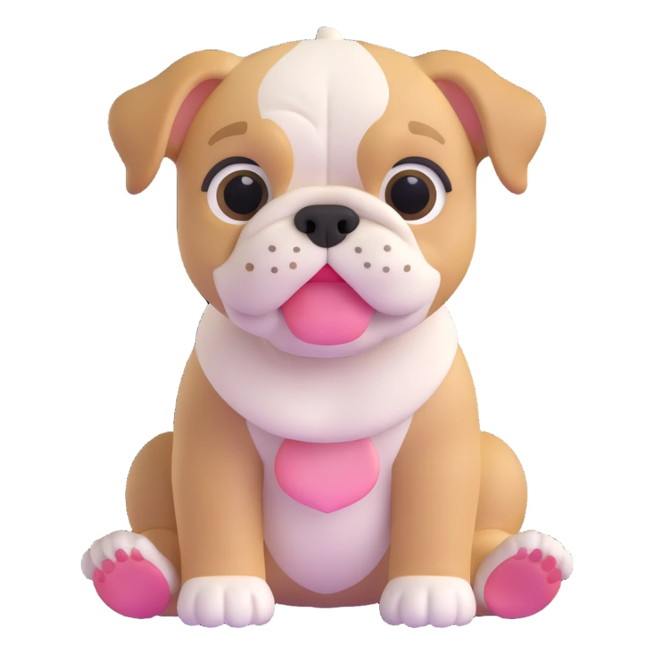 adorable bulldog puppy sitting, front view sticker