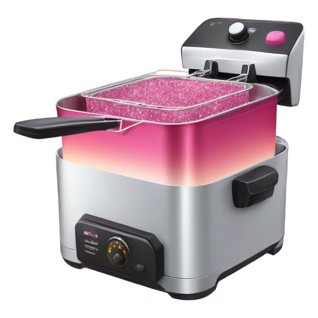 Pink ombre deep fryer with glitter chicken  sticker
