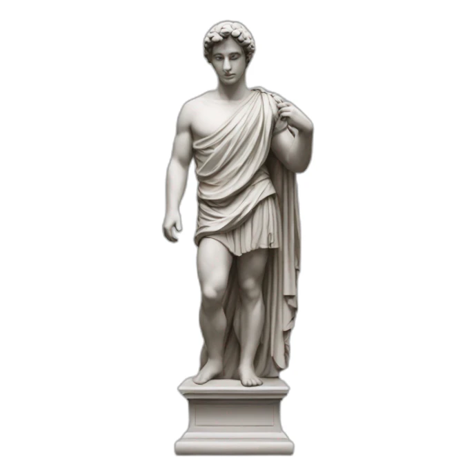 a roman sculpture posing as an ios emoji sticker