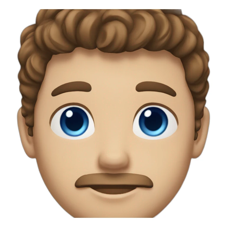 Man with brown hair with grey cat with blue eyes sticker