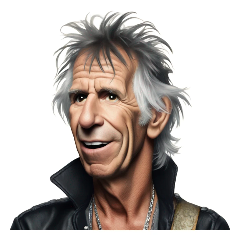 Keith Richards cinta en la cabeza, lauhing out loud sticker