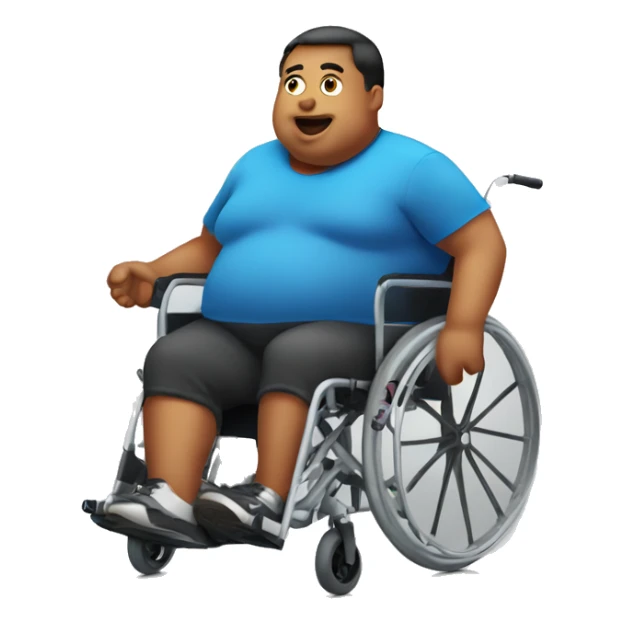 fat person in wheelchair sticker