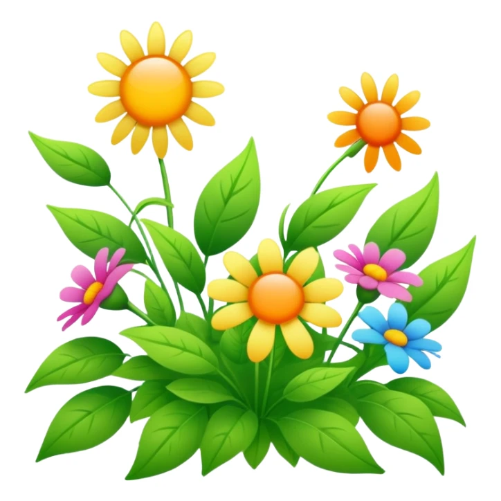 gentle wind blowing through leaves and flowers on a sunny day sticker