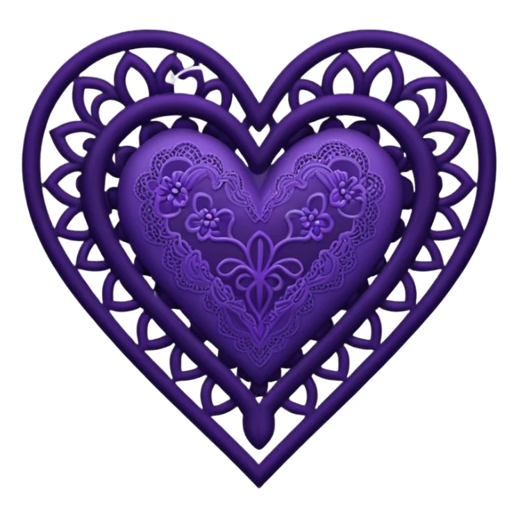 black and purple lace heart sticker