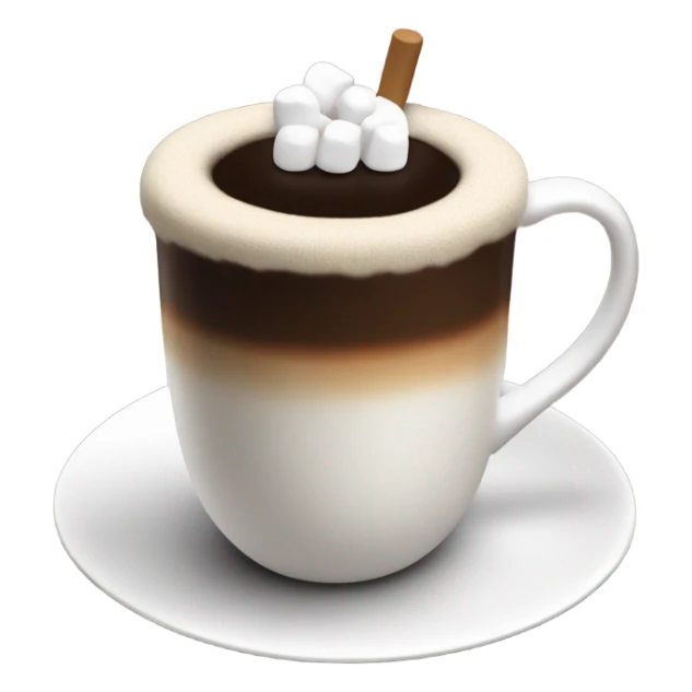 cup of coffee with marshmellows and straw sticker