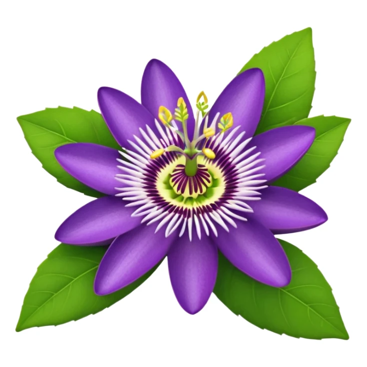 Hyperrealistic ultra detailed 3d rendering, isolated vivid passion flowers  sticker