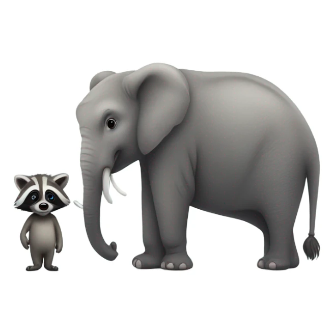 Raccoon with a elephant friend sticker