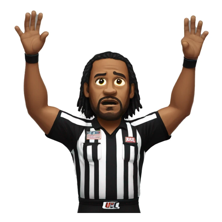 ufc referee herb dean shrugging his shoulders sticker