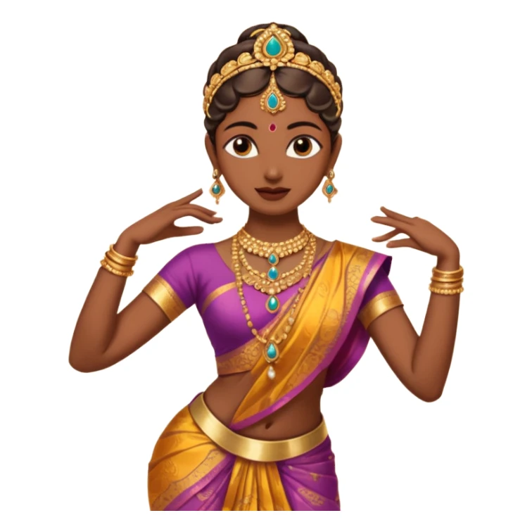 Create me a bharatanatyam emoji what ch can by copy and pasted sticker