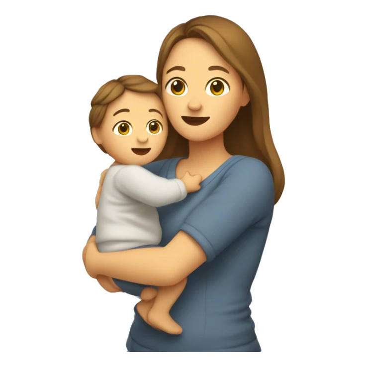 Mom holds the baby in her arms facing each other sticker