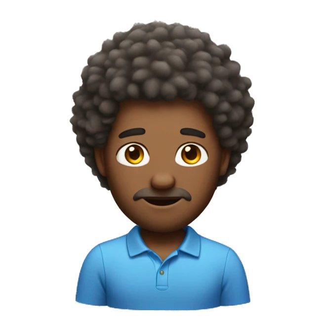  fluffy hair man with a polo shirt sticker