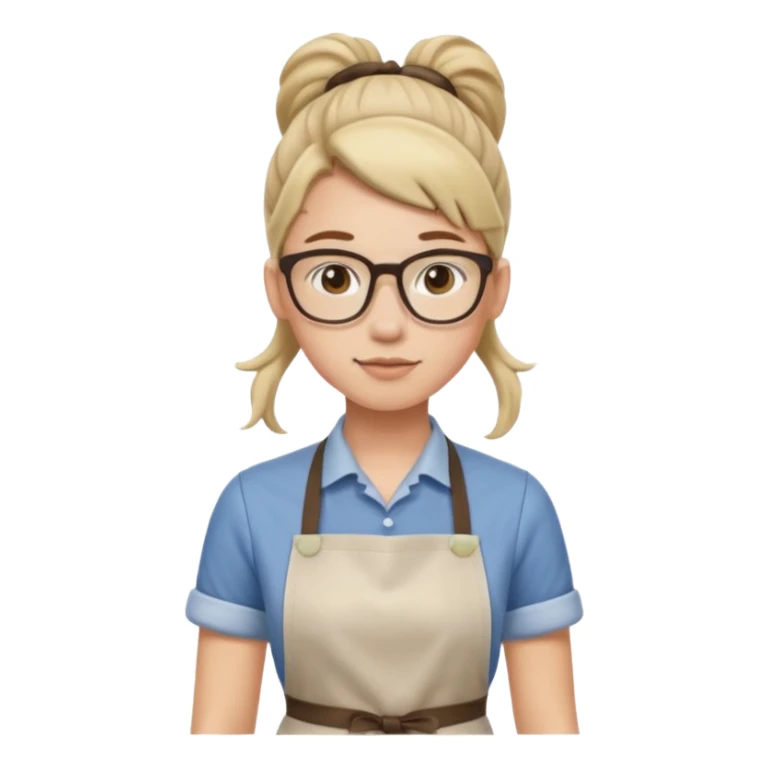 hipster barista ponytail sticker