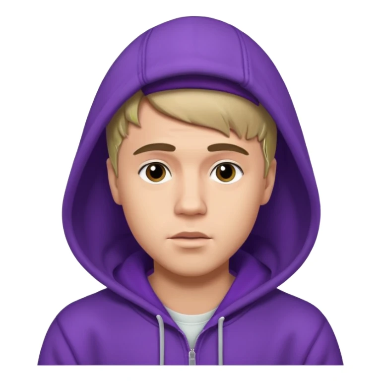 justin bieber, wear purple hoodie sticker