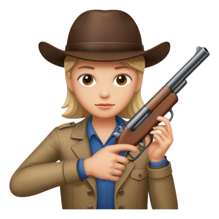 As un emoji con pistola en la mano sticker