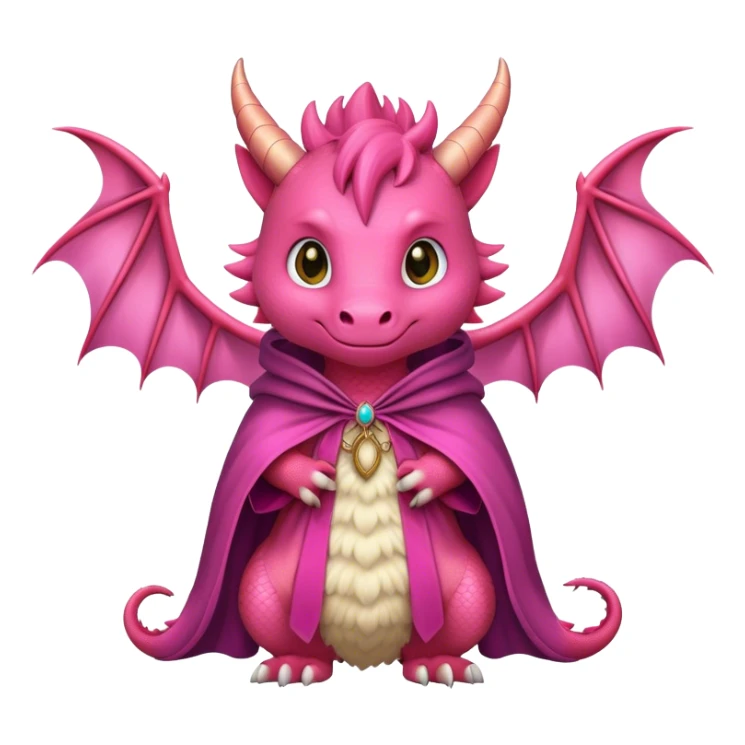 Pink Dragon With fur wearing a cloak  sticker