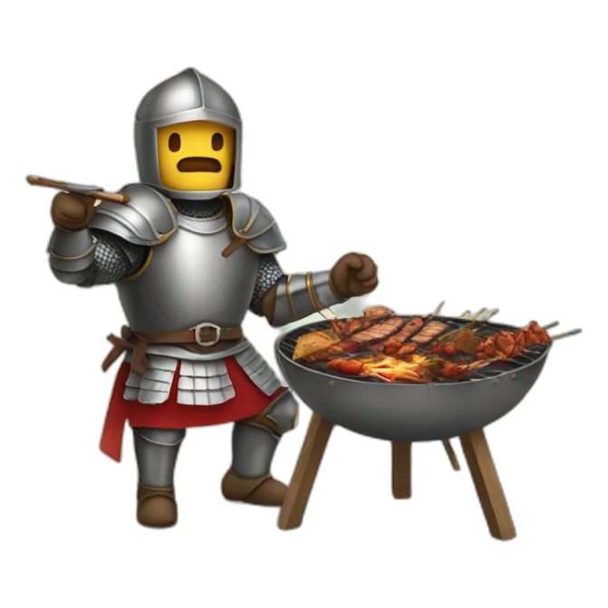 knight eating filipino bbq sticker