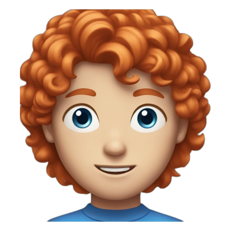 red hair boy with blue eyes and freckles sticker