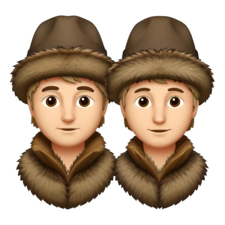 Lewis and Clark in raccoon skin hat sticker