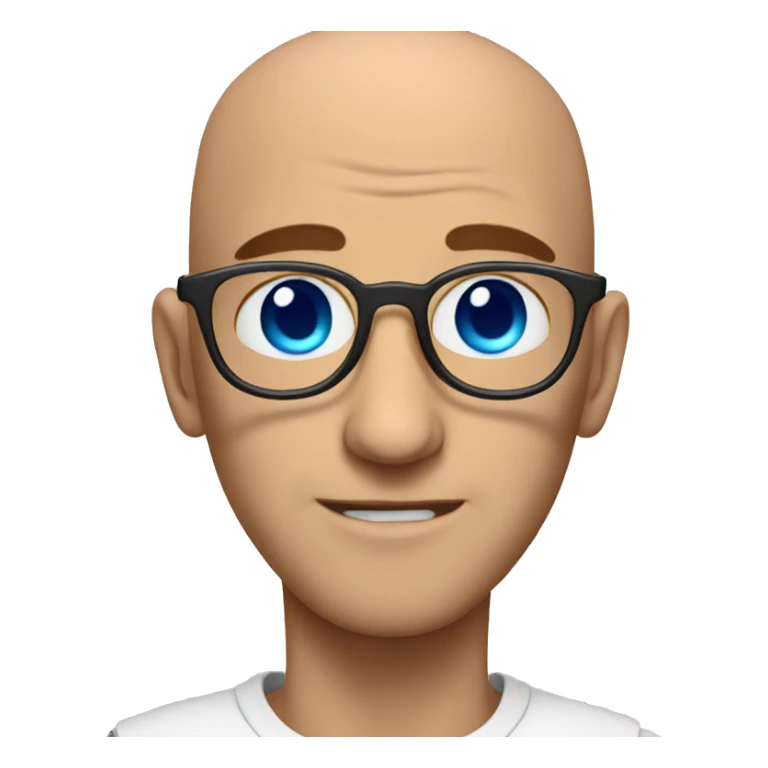 a bald man with blue eyes wearing glasses as naturo character sticker