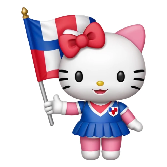 My melody hello kitty holding Dominican flag sticker