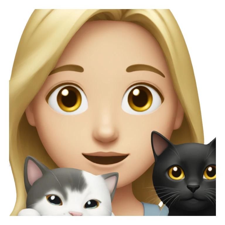 girl with black and white cat sticker