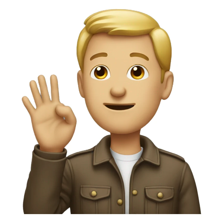 A man with his hand over his nose waving his fingers at someone  sticker