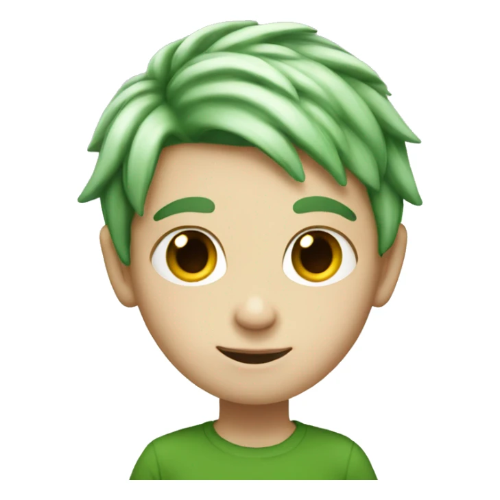 Boy Green Fairy, white skin, green hair sticker